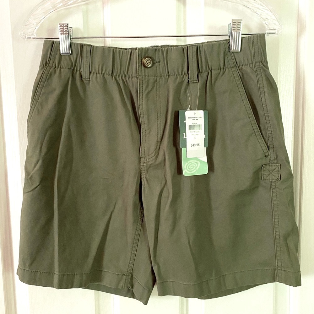 Olive Green Cargo Shorts with Elastic Waistband size 8